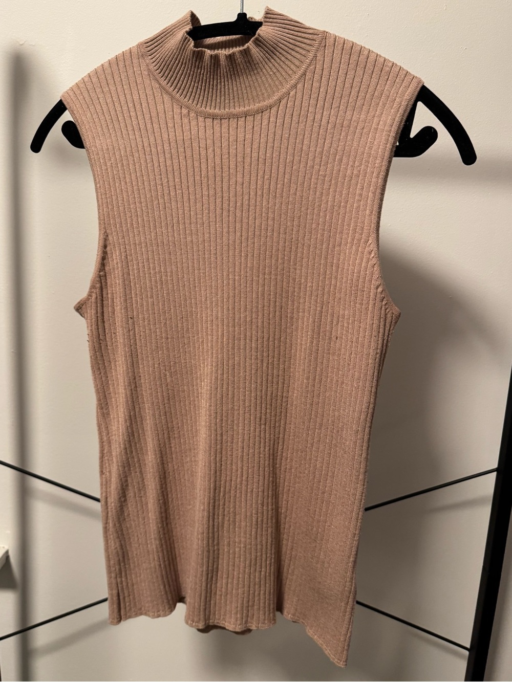 Madison Ribbed Mock Neck Sleeveless Top